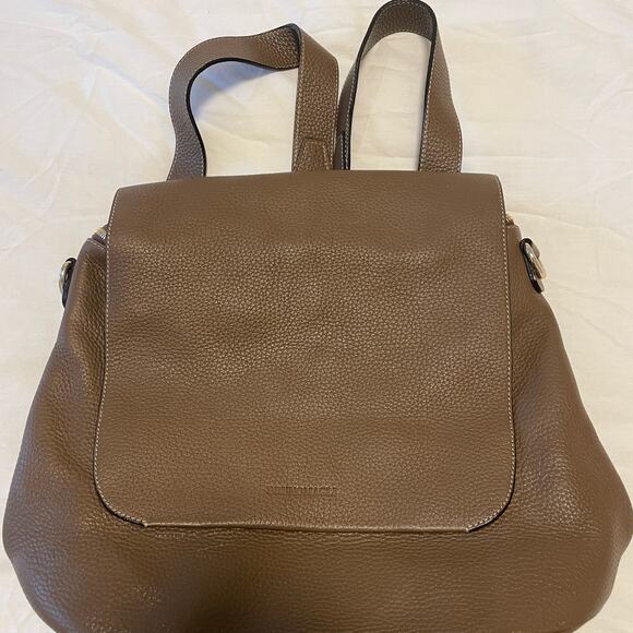 Bruno Magli Brown Leather Adjustable Backpack - Picture 1 of 13